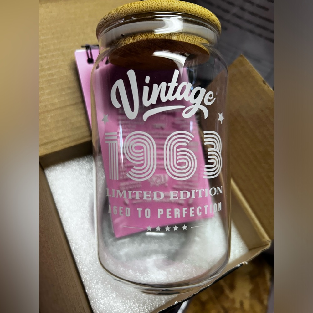 Vintage 1963 cup w wooden lid